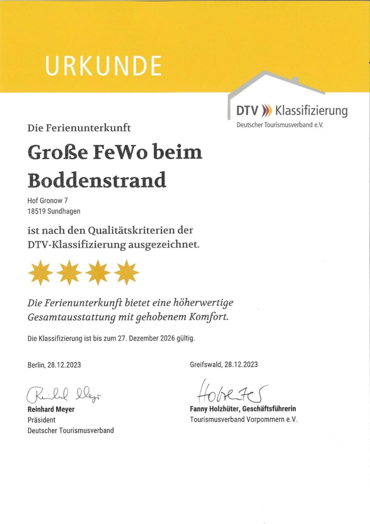 Grosse 4 Sterne Ferienwohnung Beim Boddenstrand Sundhagen-Niederhof Buitenkant foto